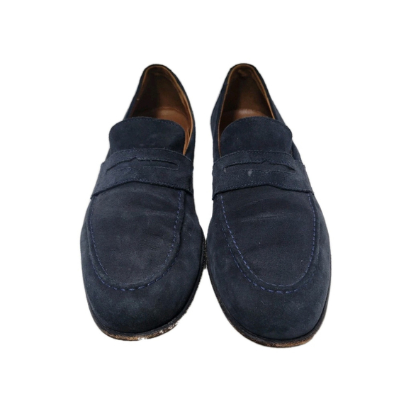 Lloyd Germany Men 9.5US 44EU Dress Penny Loafers Libra Suede Leather Navy Good main image 9